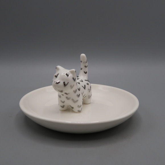 Kohls Other - White Cat Themed Ring Holder Trinket Tray Chic Jewelry Organizer Lauren Conrad